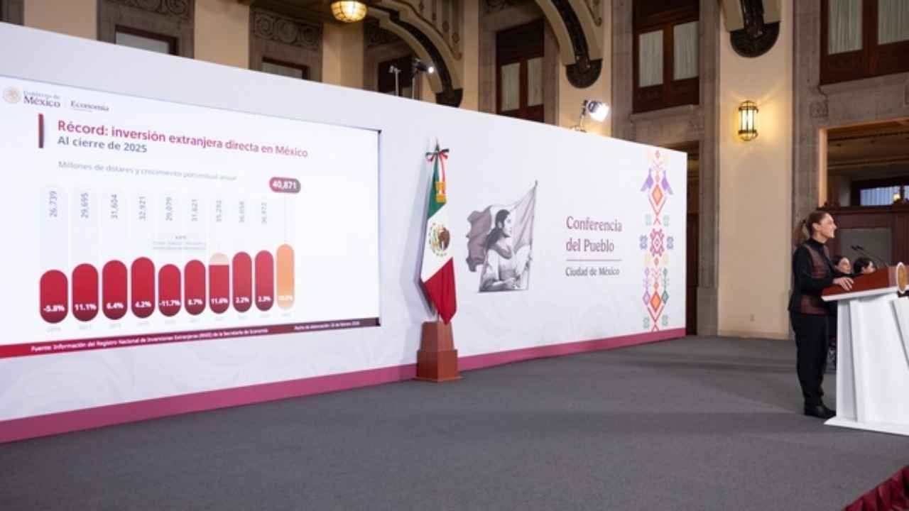 Presidenta Claudia Sheinbaum destaca récord en Inversión Extranjera Directa; creció 10.8% respecto a 2024